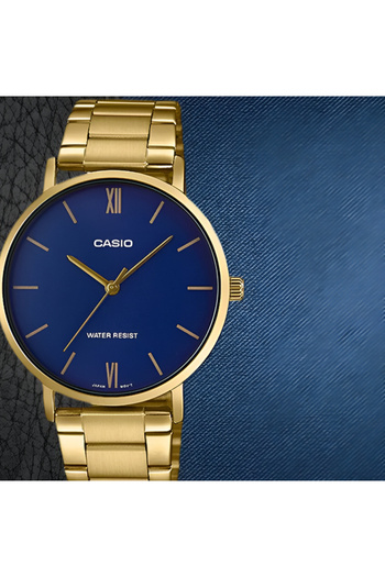 Casio Analog Watch 'Gold Royal Blue