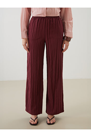 LC Waikiki Elastic Waist Textured Women's Trousers