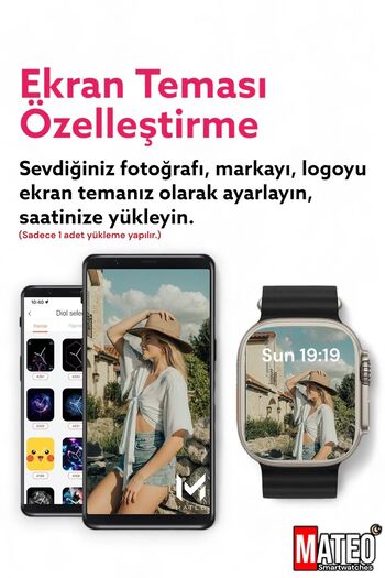 MATEO Akıllı Saat 49mm Watch 8 T900 Ultra ios/android Destekli Arama Özeliği+ M-ON Bluetooth Kulaklık