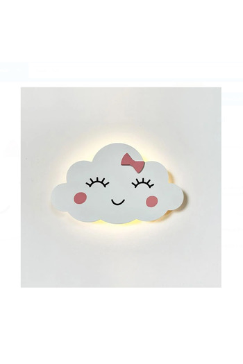 OEM White cloud night light with pink bow, LED, 22x13.5cm