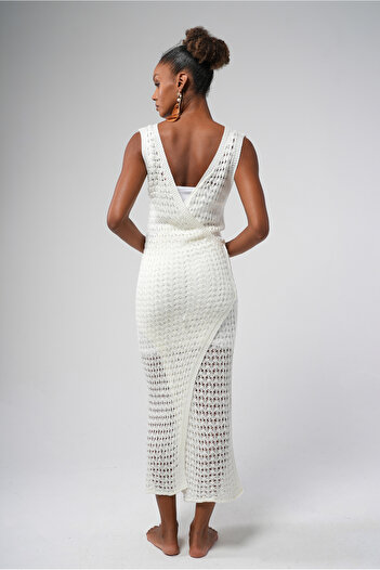 Hopoi Women's Lined Double Breasted Openwork Beach Dress