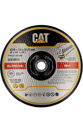 Caterpillar CAT DA10015 Abrasive Flat Metal & INOX Cutting Discs Ø230 (9") x3mm 5Pcs