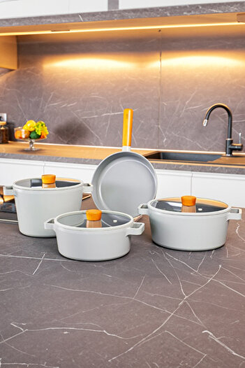 Prima Nova 7 Piece Fika Gray Pot and Pan Set