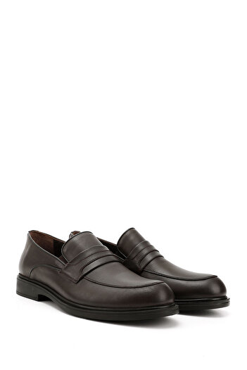 GÖNDERİ(R) BROWN Gön Genuine Leather Round Toe Casual Men's Shoes 42752