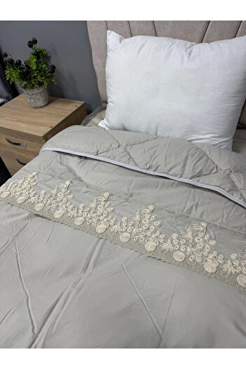 Clasy Ranforce 100% бавовна, двоспальний - ковдра, двостороння, сіра, з капітоне