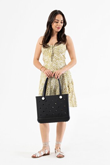 Hilaliart Black Eva Beach Bag - Water Resistant and Versatile Use