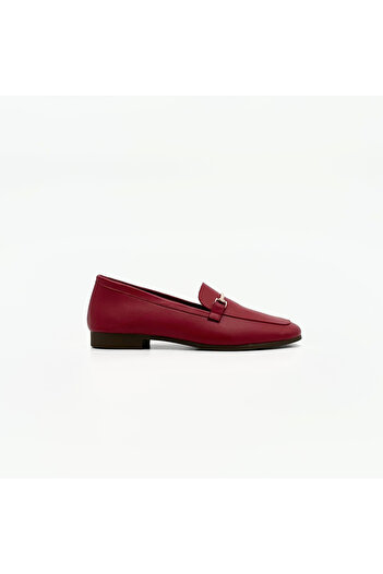 Folle Genuine Leather Red Women's Loafer – Gold Accessories & Flat Sole