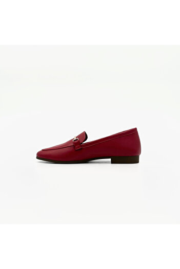 Folle Genuine Leather Red Women's Loafer – Gold Accessories & Flat Sole