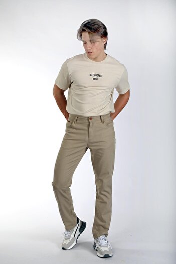 Lee Cooper Ανδρικό υφαντό παντελόνι Ricky Nd 1 Μπεζ