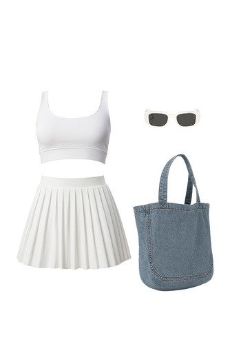 VAGGON Women's Mix Skirt Glasses Jacket Bag and Athlete - Stay Fit V00025