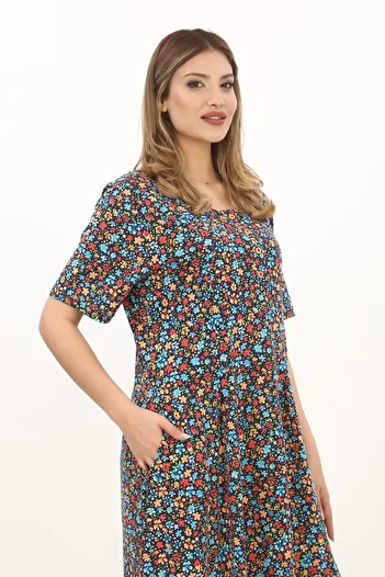 STELLETO Rochie de vară cu mâneci scurte cu imprimeu floral pliat