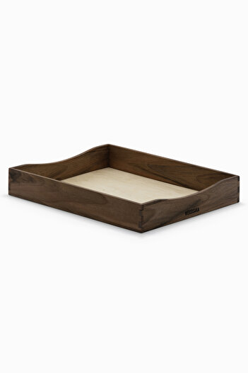Woodsaka Magazine and Document Box - Walnut & Birch Plywood Base - 25cm X 22cm X 5cm