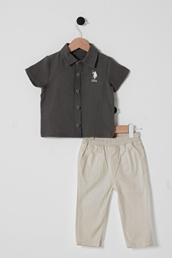 U.S. Polo Assn. Us Polo Assn Baby Boy 2 Piece Set Anthracite