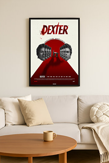 Duvarda Dexter Siyah Ahşap Çerçeveli Dizi Duvar Tablosu