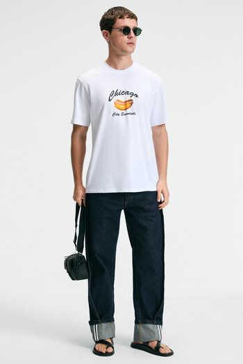 GRIMELANGE Ανδρικό CRISP Oversize 100% βαμβακερό μπλουζάκι με στρογγυλή λαιμόκοψη