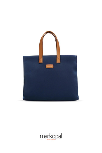 markopal - better together Servietă pentru femei compatibilă cu laptopuri de 13-14 inchi - Design casual, albastru bleumarin