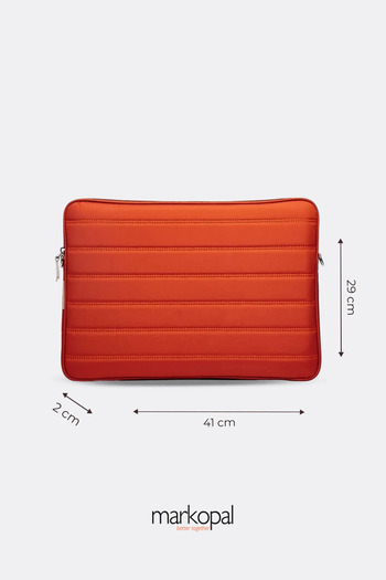 MORCA Husă compatibilă cu Macbook cu dungi de 15"-16" - impermeabilă, cu curea de umăr, portocalie