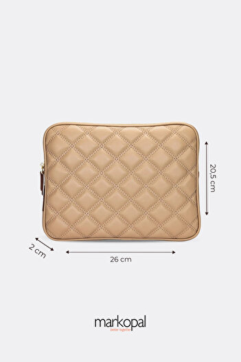 MORCA - Unisex Ipad Air Ipad Pro & Matepad & Galaxy Tablet Case 11" Leather Quilted - mink