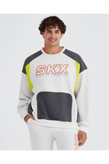 SKECHERS Men's Crew Neck Sweatshirt Light Gray
