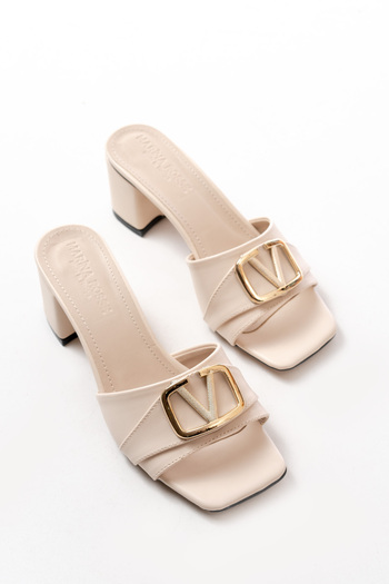 marinarosse Bonita Beige Women's Heeled Slippers