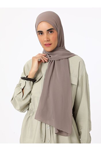Tuva Şal Chiffon Shawl - Mink -