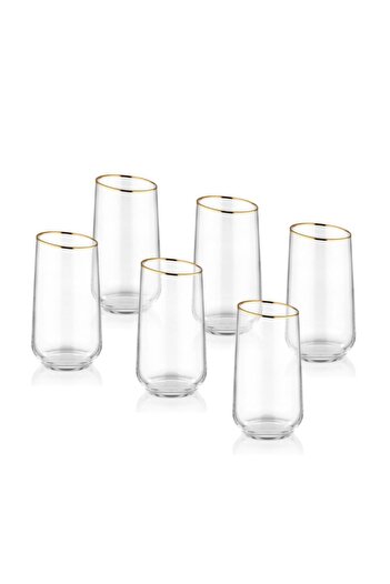The Mia Gina Gold Soft Drink Glass Set of 6