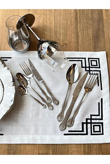 ROSSEV Briz Silver 42 Piece Cutlery Set for 6 Persons Çkb
