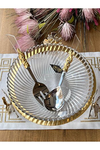 ROSSEV Silver Gold Salad Service Set of 2