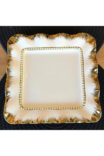 ROSSEV Serving Plate Square Gold 26cm