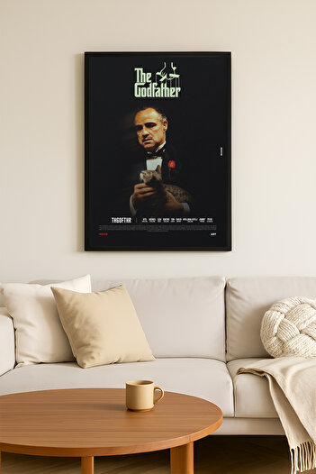 Duvarda The Godfather Siyah Ahşap Çerçeveli Film Duvar Tablosu