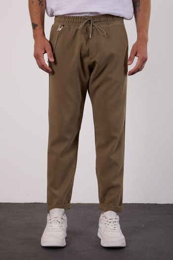İLKCET MODA Khaki Lightweight Loose Cut Seasonal Jogger Pants