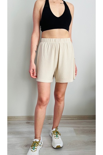 VOL High Waist, Wide Cut, Stretch Fabric Summer Shorts