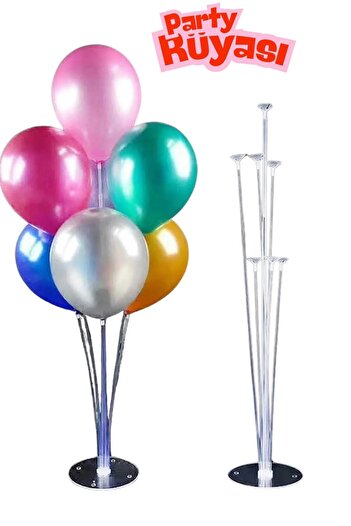 partyrüyası Set of 7 Balloon Stand - Desktop Balloon Holder for Party and Birthday Easy-Installation Balloon Stand