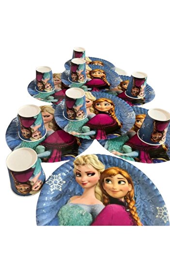 partyrüyası Σετ γενεθλίων με θέμα Frozen Elsa Frozen 16 Person Flamenco mod1