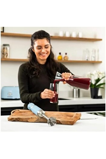 Westinghouse Retro Hand Blender – 600W Handheld Stick Blender, Blue | Stainless Steel Immersion Bl
