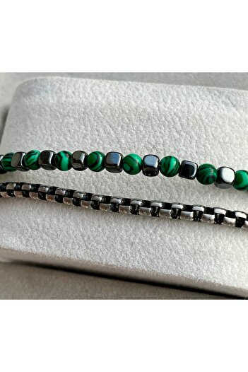Naviforce Men's Steel and Meaningful Stone Bracelet
