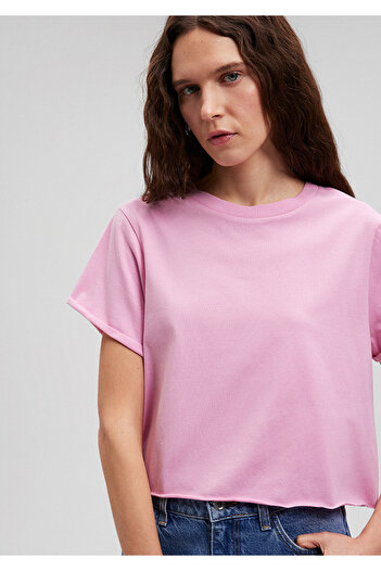 Mavi Pink Short Cut Crop T-Shirt -168220-71064