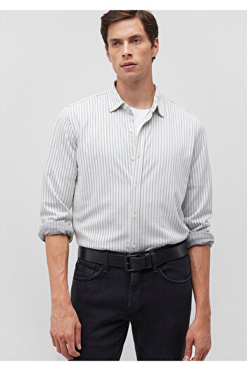 Mavi Біла в'язана сорочка Slim Fit / вузький крій 0211248-900