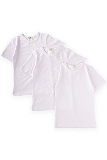 Cigit Short Sleeve Triple Men's Athlete 2-9 Years White