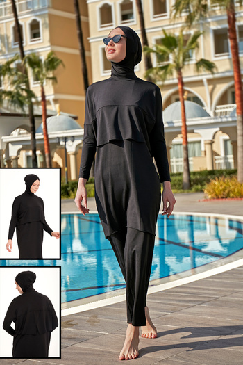 Remsa Mayo Remsa Wide Leg Fully Covered Hijab Swimsuit Scissors R072 Ayşenur