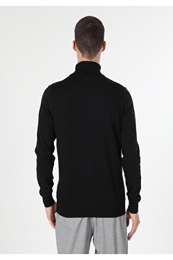 Colin's Slim Fit Fisherman Men's Black Sweater Cl1023624