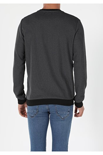 Colin's Regular Fit Round Neck Men's Black Long Sleeve T-Shirt