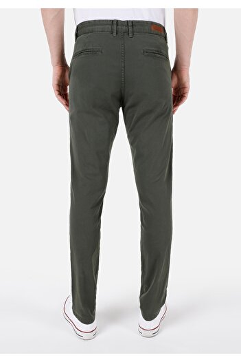 Colin's Ανδρικό πράσινο παντελόνι Slim Fit Mid Waist Straight Leg