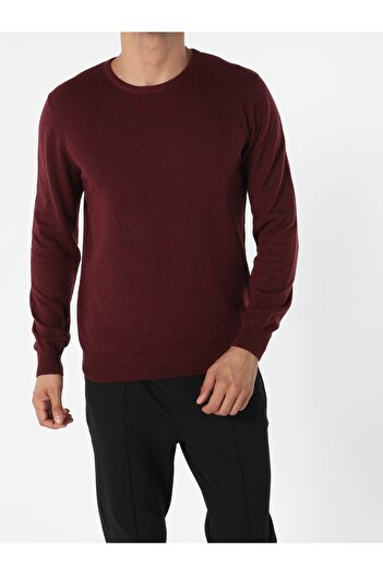 Colin's Regular Fit Bisiklet Yaka Erkek Mor Kazak