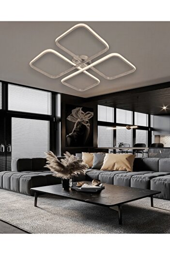 neeko Novem Ultra Led Avize | Kumandalı 3 Işık Seçeneği | Gri Modern Tasarım | 80w Plafonyer