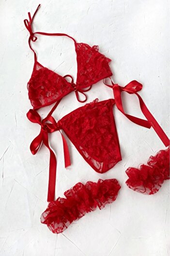 gc gece incisi Bra Set - Ruffle Detailed