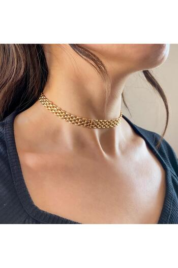 DEMOKAN Women's Necklace Straw Chain Choker Necklace