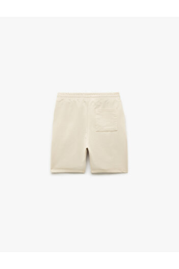 Koton Cotton Bermuda Shorts with Pocket Detail and Lace-Up Waist