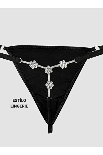 Estilo Lingerie Бразилски слипове с регулируема талия Бразилски стринги с камъни