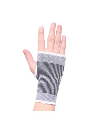 Generic Rayek Elastic Wrist Support Gloves for Fitness and Multisports - Grey and Black